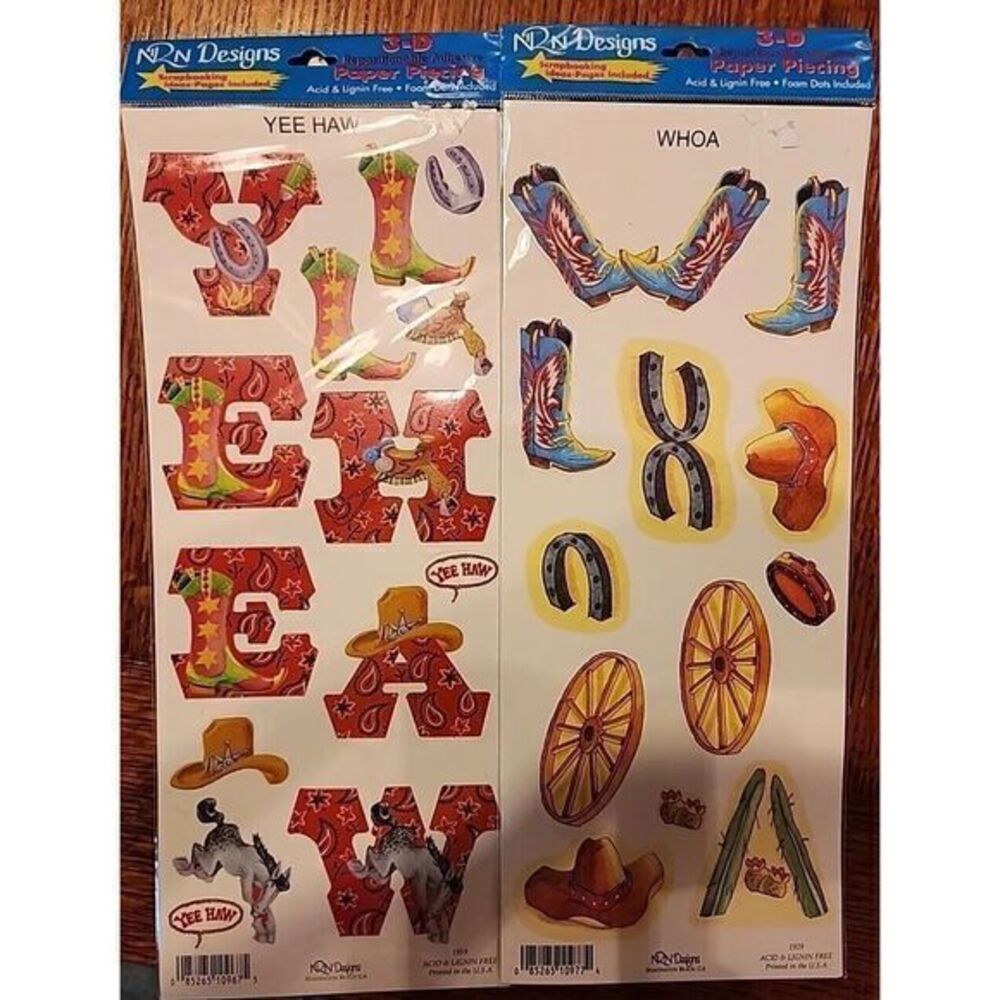 NRN Designs NEW Stickers - horses/horseshoes/boots/yeehaw/paper piecing frame‎